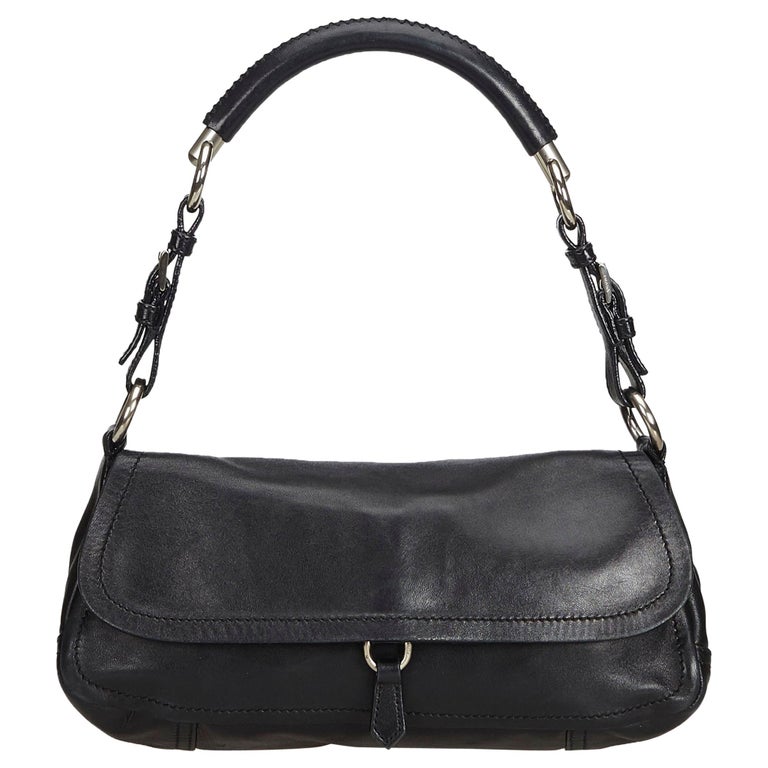 Prada Black Leather Shoulder Bag at 1stdibs