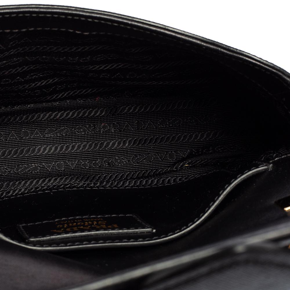 Prada Black Leather Sidonie Shoulder Bag 6