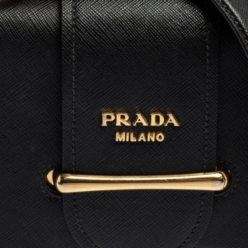 Prada Black Leather Sidonie Shoulder Bag 7