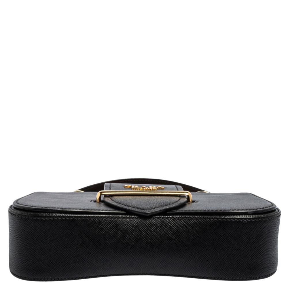 Prada Black Leather Sidonie Shoulder Bag 1