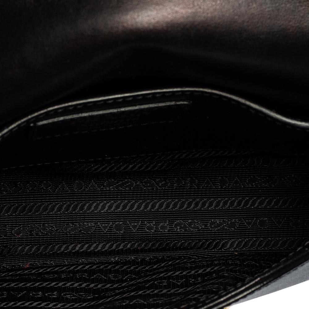 Prada Black Leather Sidonie Shoulder Bag 2
