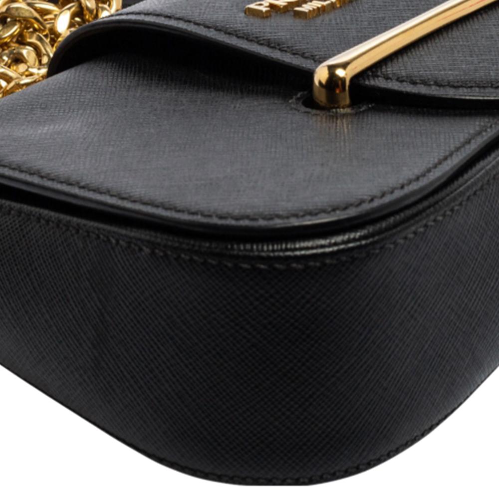 Prada Black Leather Sidonie Shoulder Bag 3