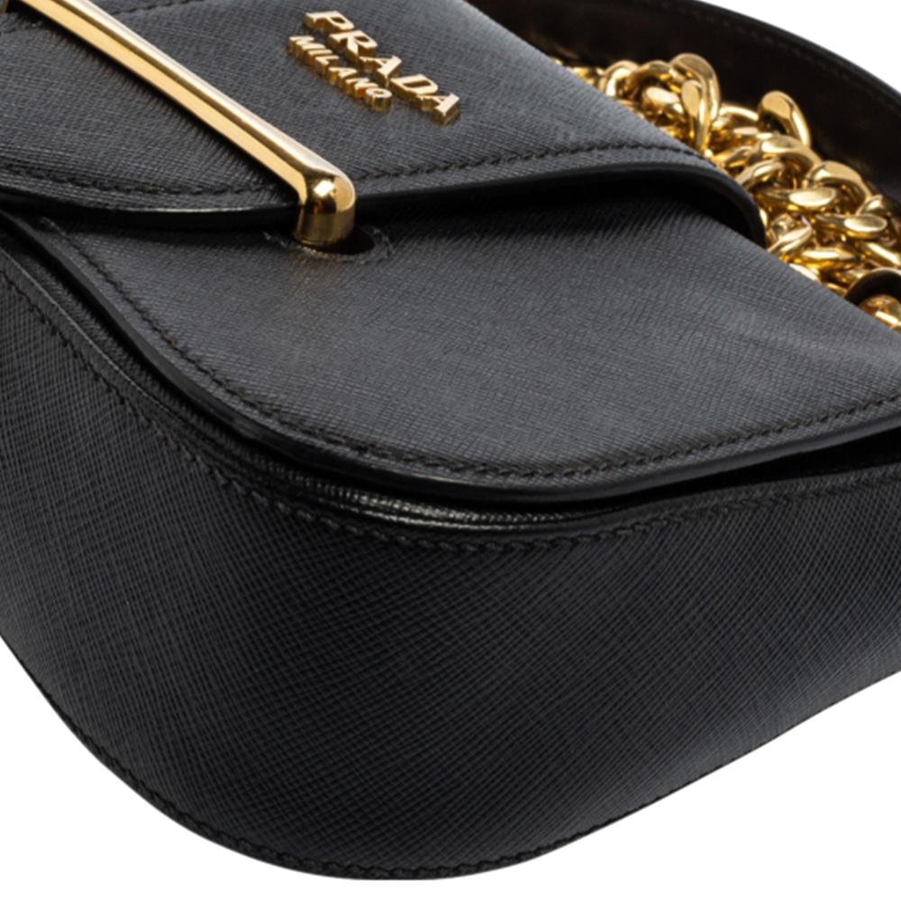 Prada Black Leather Sidonie Shoulder Bag 4