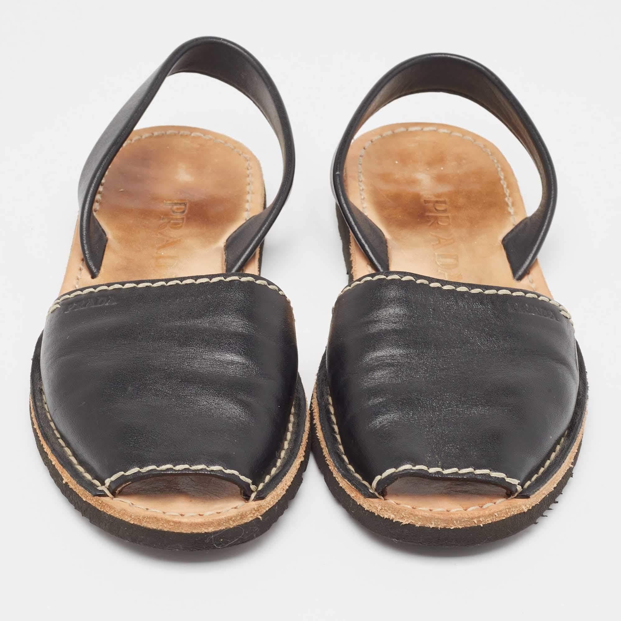 Noir Prada - Escarpins en cuir noir - Taille 39,5