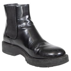 Prada Black Leather Slip On Chelsea Ankle Boots Size IT 38.5