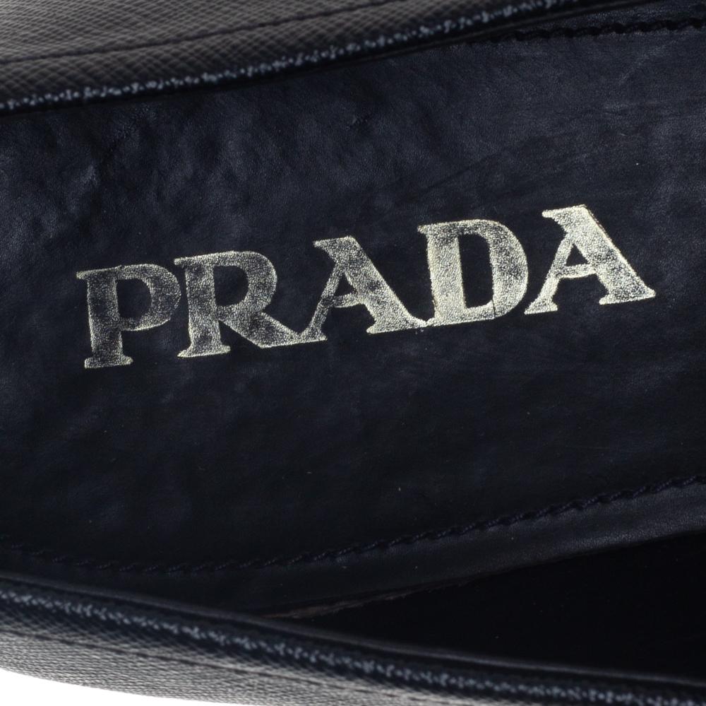 Prada Black Leather Slip On Loafers Size 40 2