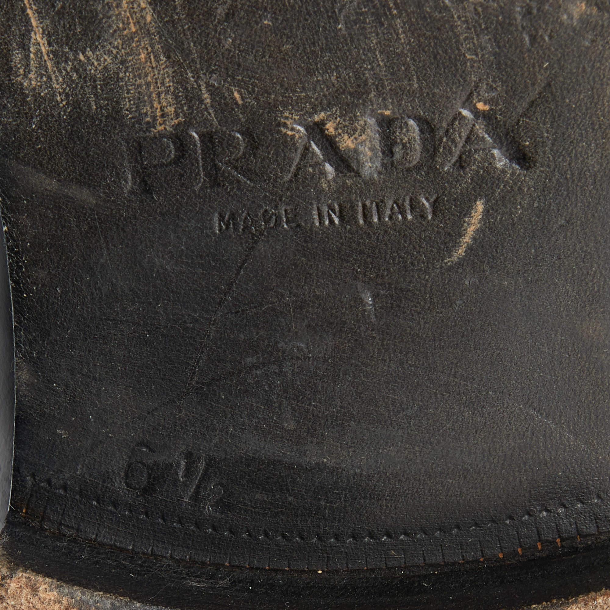 Prada Schwarzer Leder-Slip auf Loafers aus Leder Größe 40 3