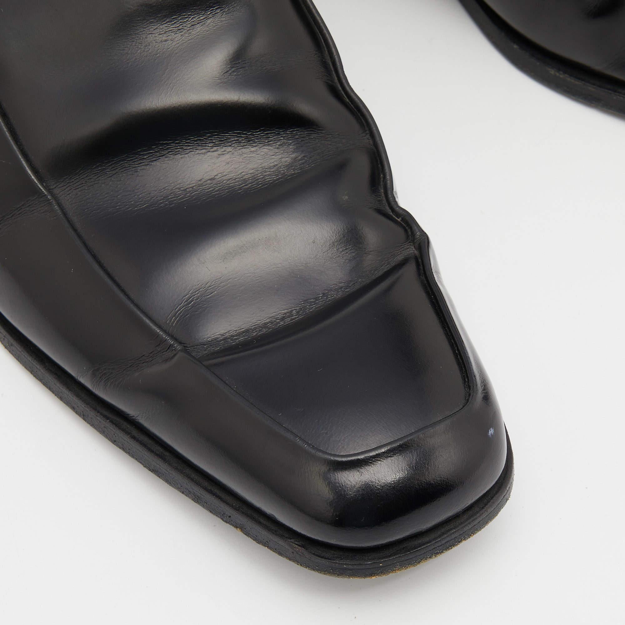 Prada Schwarzer Leder-Slip auf Loafers aus Leder Größe 40 4