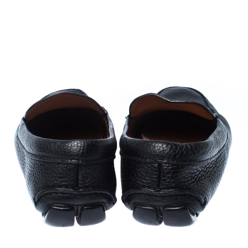 Men's Prada Black Leather Slip On Loafers Size 43.5