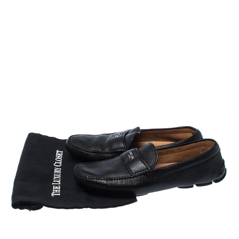 Prada Black Leather Slip On Loafers Size 43.5 4