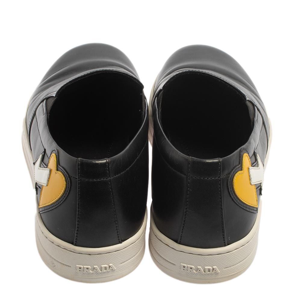 Men's Prada Black Leather Slip on Sneakers Size 41.5