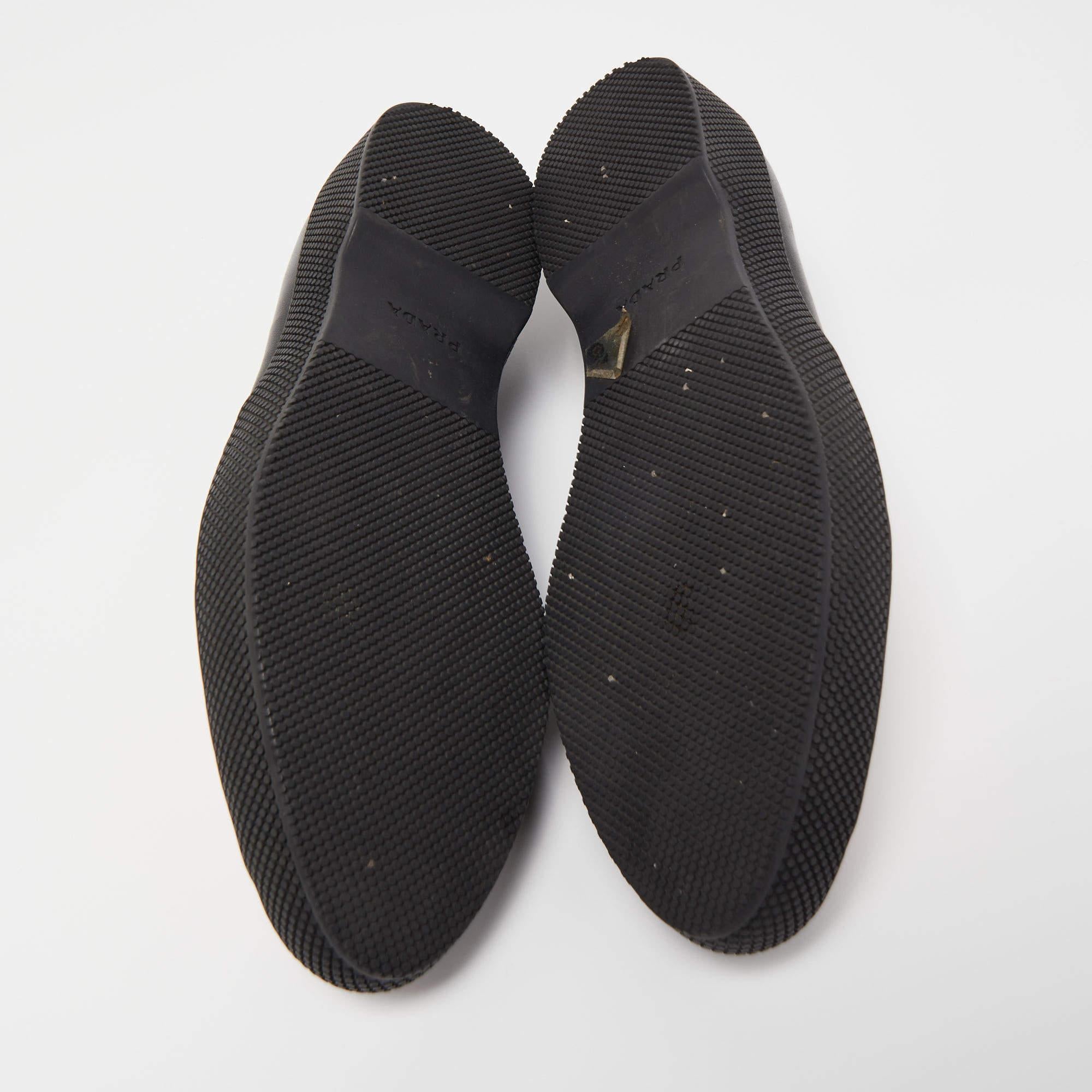Prada Black Leather Smoking Slippers Size 37.5 2