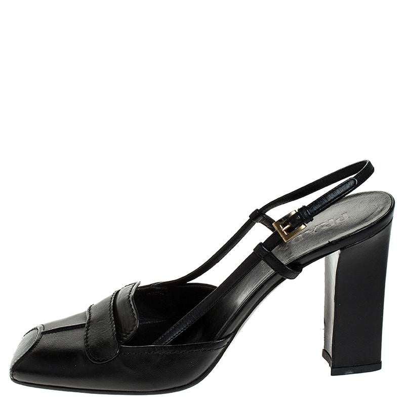 You can never go wrong with these pumps by Prada. These effortless pumps have been crafted from leather and come in a classic shade of black. Designed to deliver style and class, they feature square toes, slingbacks with gold-tone buckles and 9.5 cm