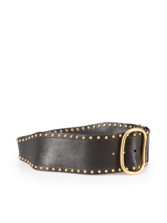 Prada Black Leather Studded Belt
