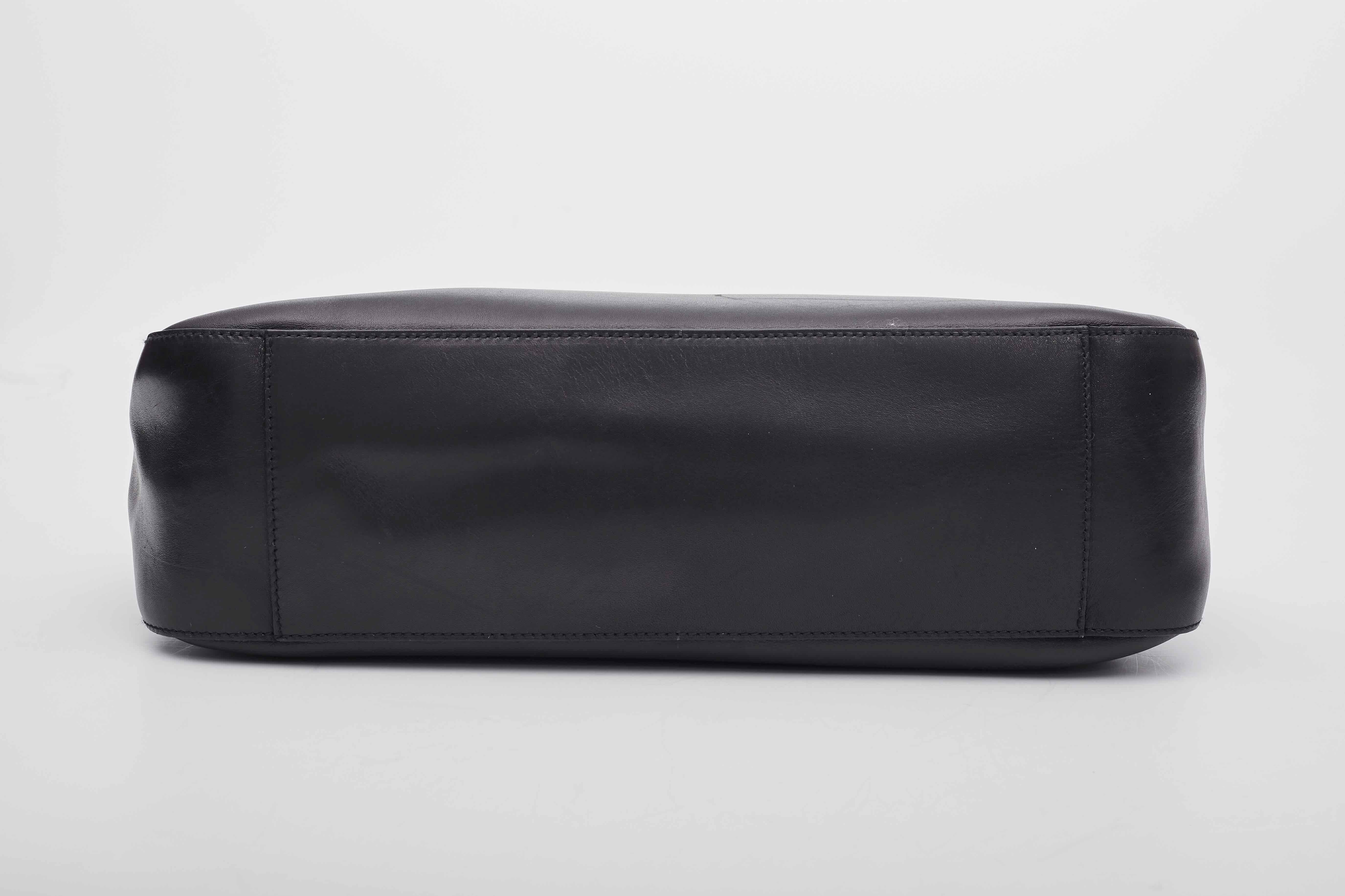 Women's Prada Black Leather Tall Acrylic Handle Tote Bag For Sale