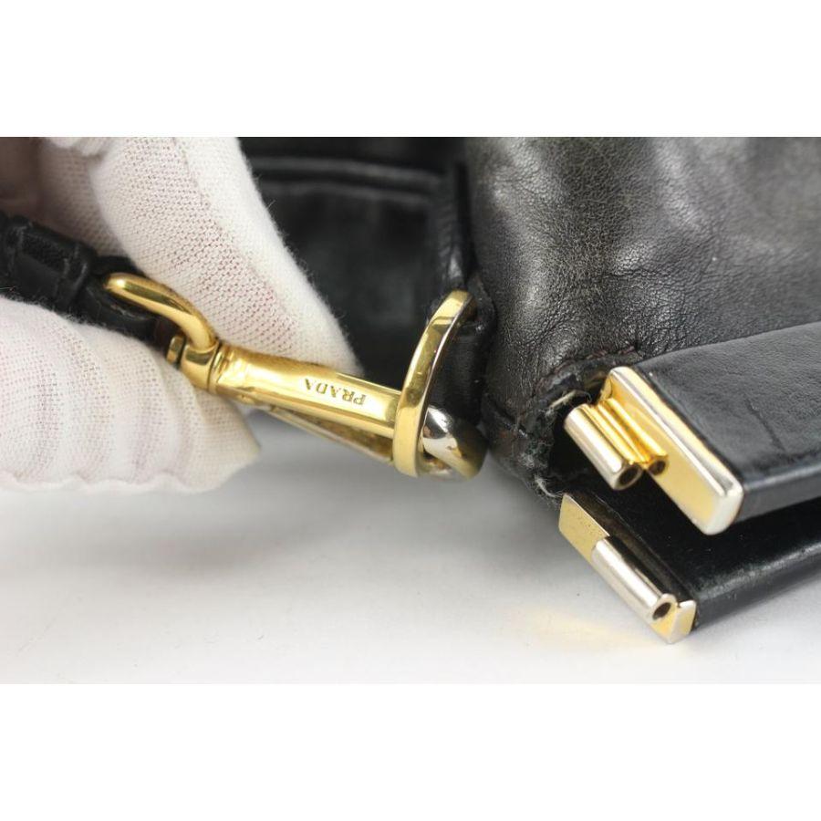Prada Black Leather Top Handle 2way Shoulder Bag 48pr125 For Sale 5