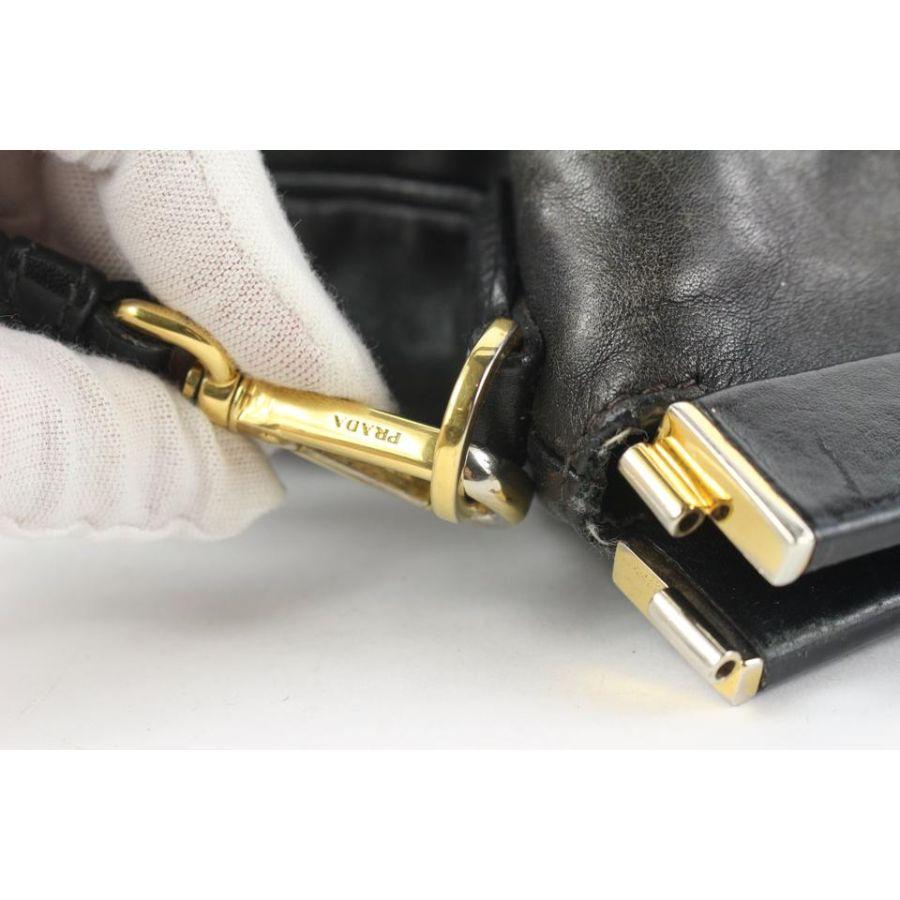 Prada Black Leather Top Handle 2way Shoulder Bag 48pr125 5