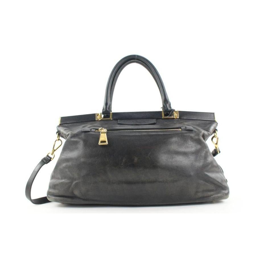 Prada Black Leather Top Handle 2way Shoulder Bag 48pr125 For Sale 1