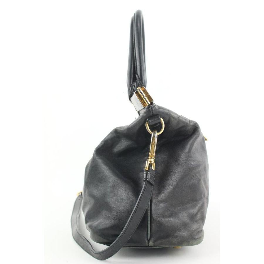 Prada Black Leather Top Handle 2way Shoulder Bag 48pr125 For Sale 2
