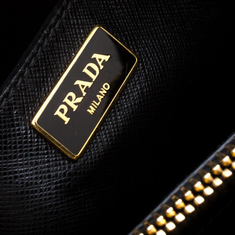 Prada Black Leather Top Handle Bag 1