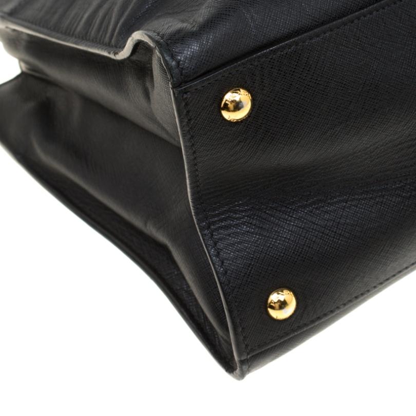 Prada Black Leather Top Handle Bag 2