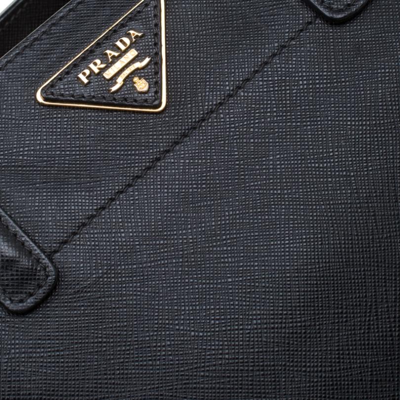 Prada Black Leather Top Handle Bag 4