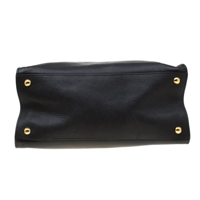 Prada Black Leather Top Handle Bag 5