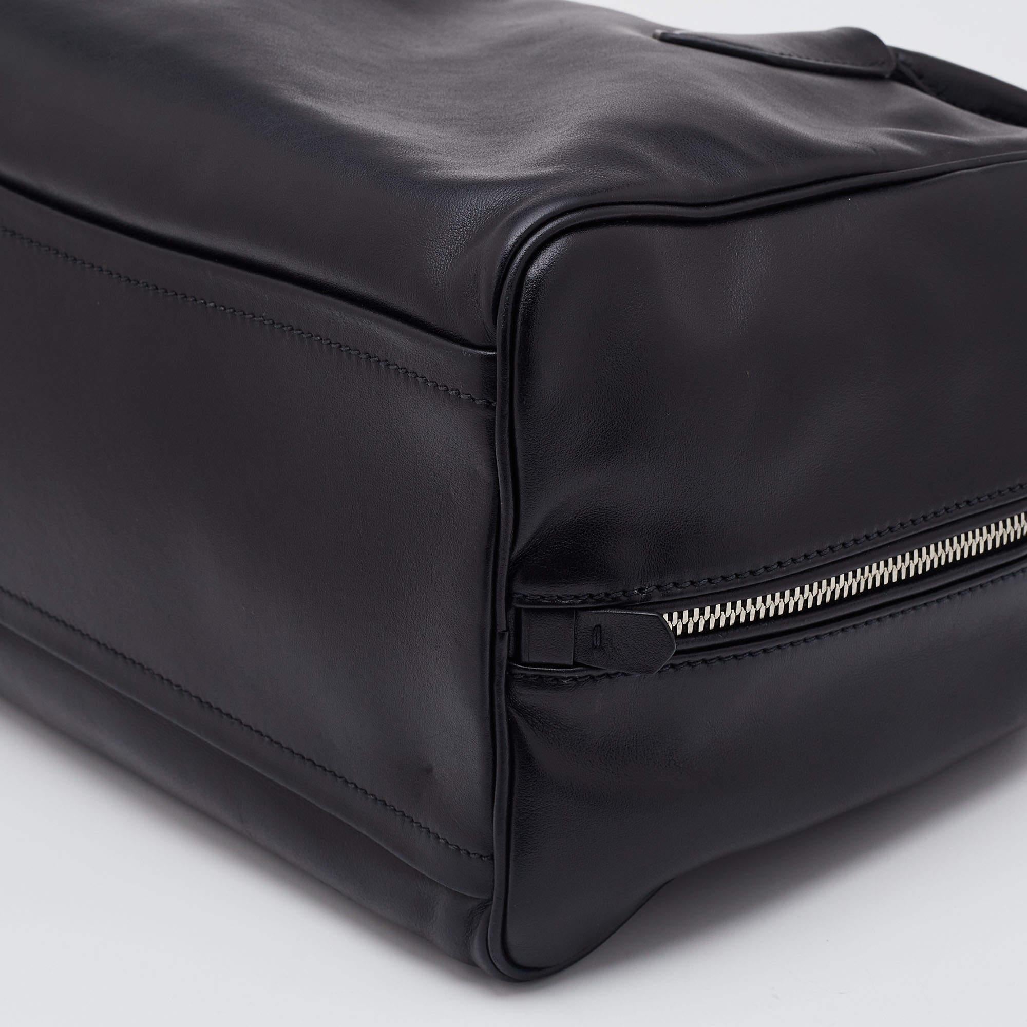 Prada Black Leather Top Zip Boston Bag 3