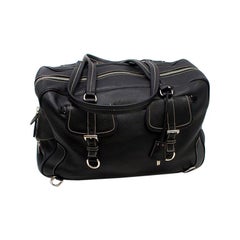 Prada Black Leather Travel Holdall