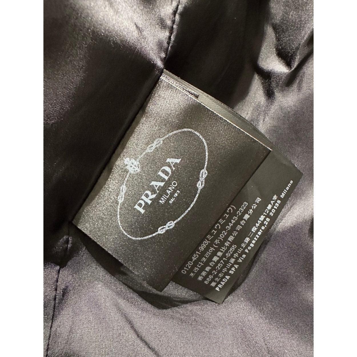 Trench in pelle nera di Prada con cappuccio staccabile - IT 40 in vendita 1