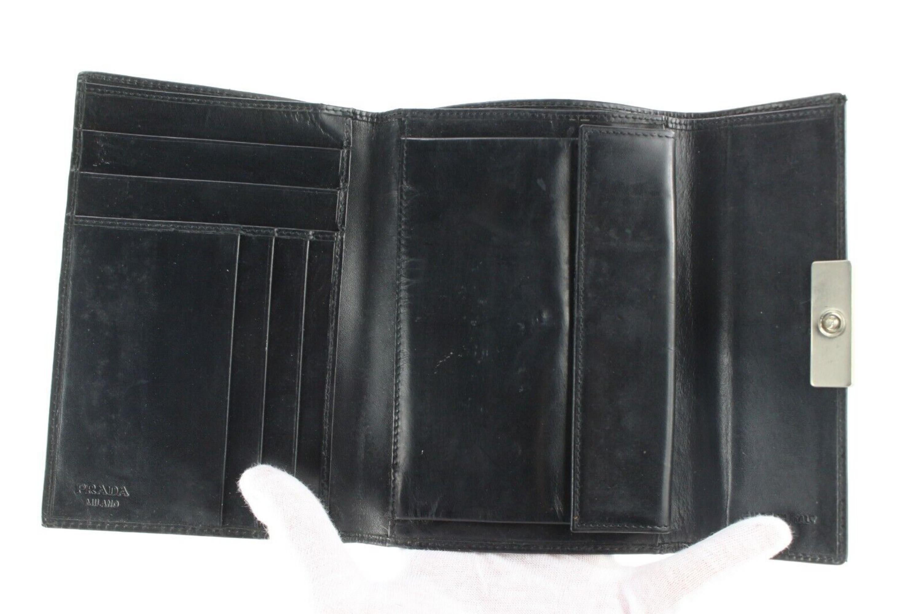 Prada Black Leather Trifold Wallet 2P0509 2