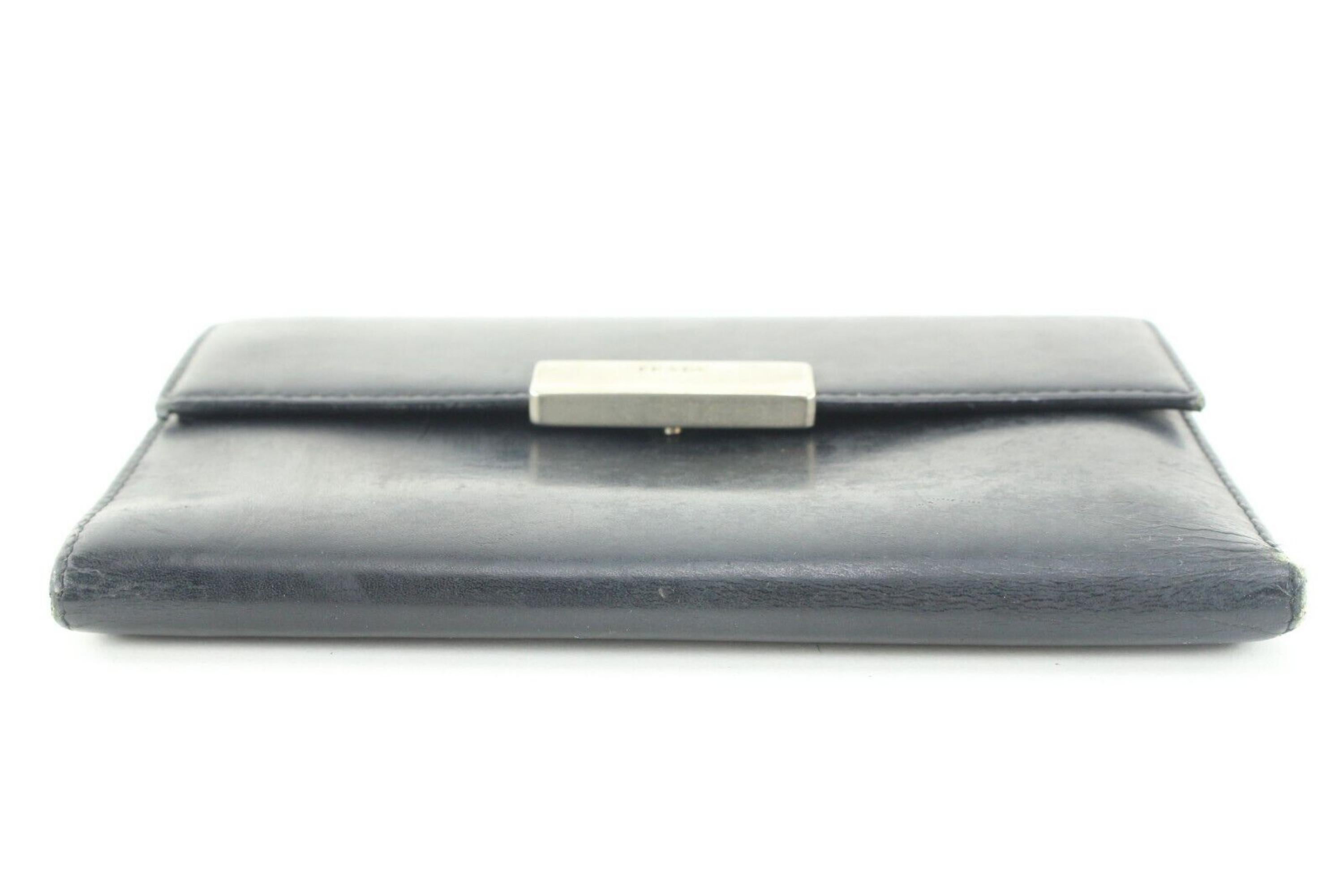 Prada Black Leather Trifold Wallet 2P0509 5
