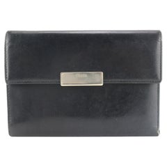 Prada Black Leather Trifold Wallet 2P0509