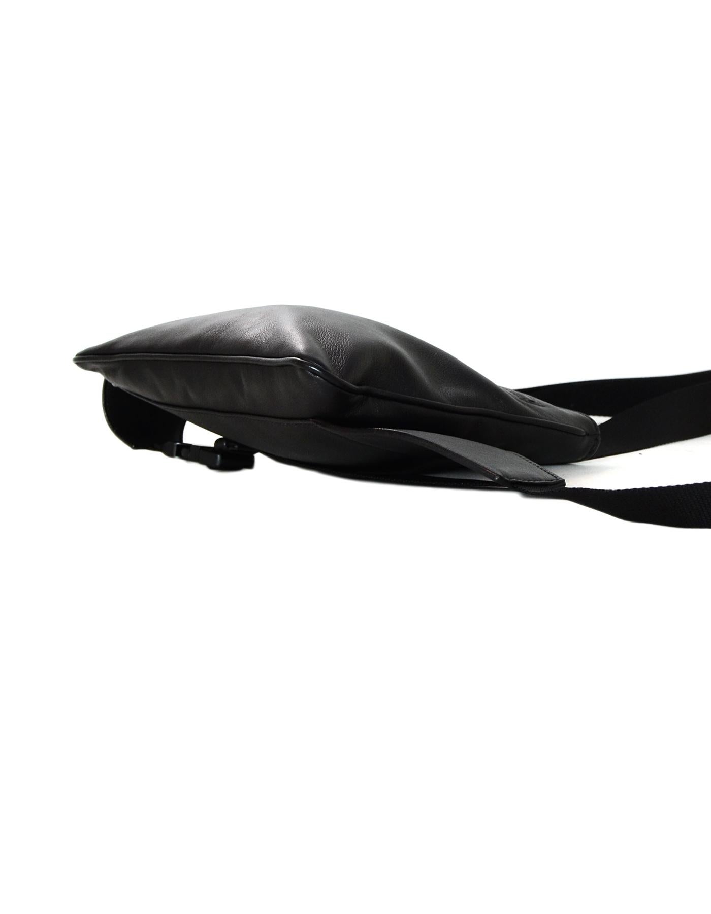 Prada Black Leather Unisex Belt/Body Bag 1