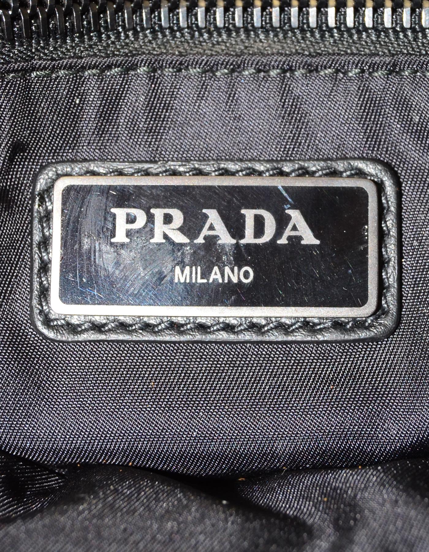 Prada Black Leather Unisex Belt/Body Bag 3