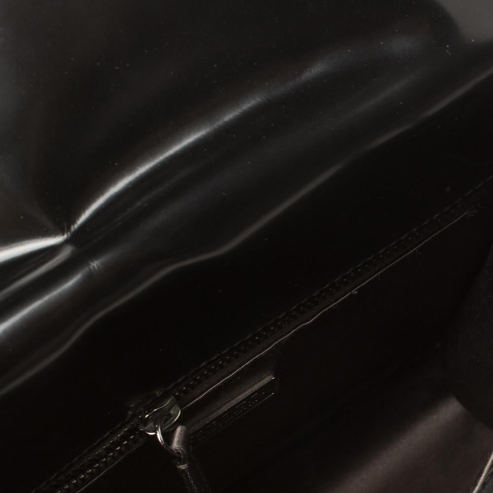 Prada Black Leather Vintage Flap Tote 7