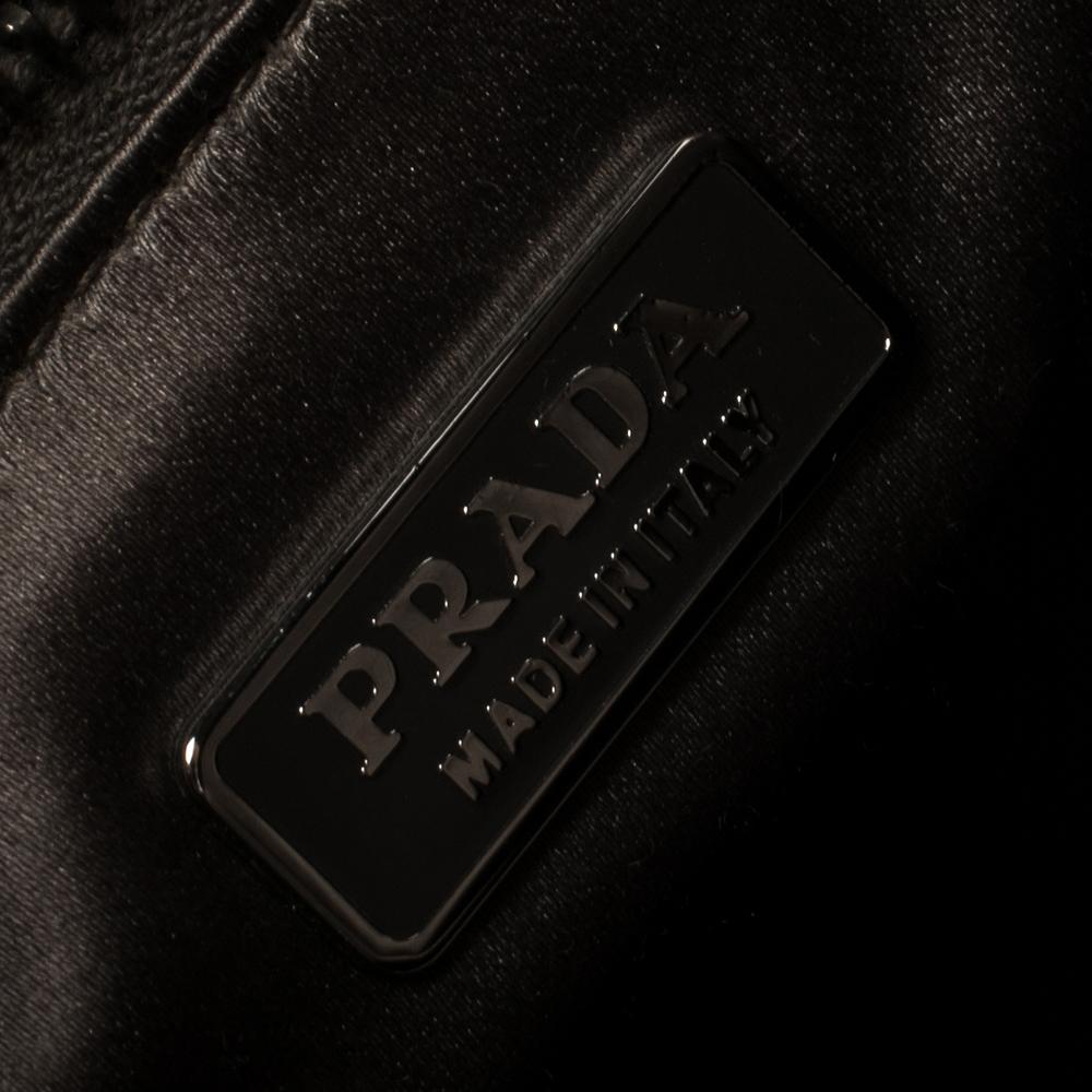 Prada Black Leather Vintage Flap Tote 8