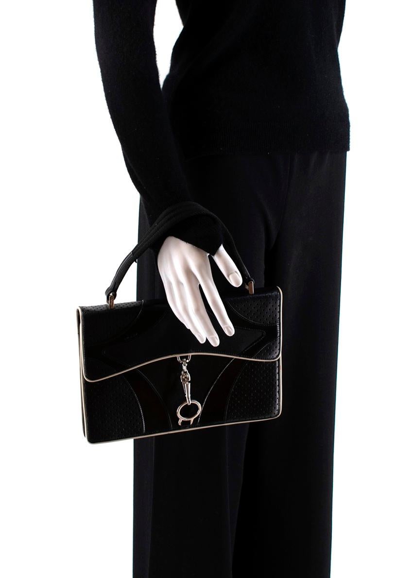 Prada Black Leather Vintage Small Top Handle Bag For Sale 1