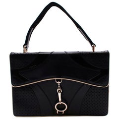 Prada Black Leather Vintage Small Top Handle Bag