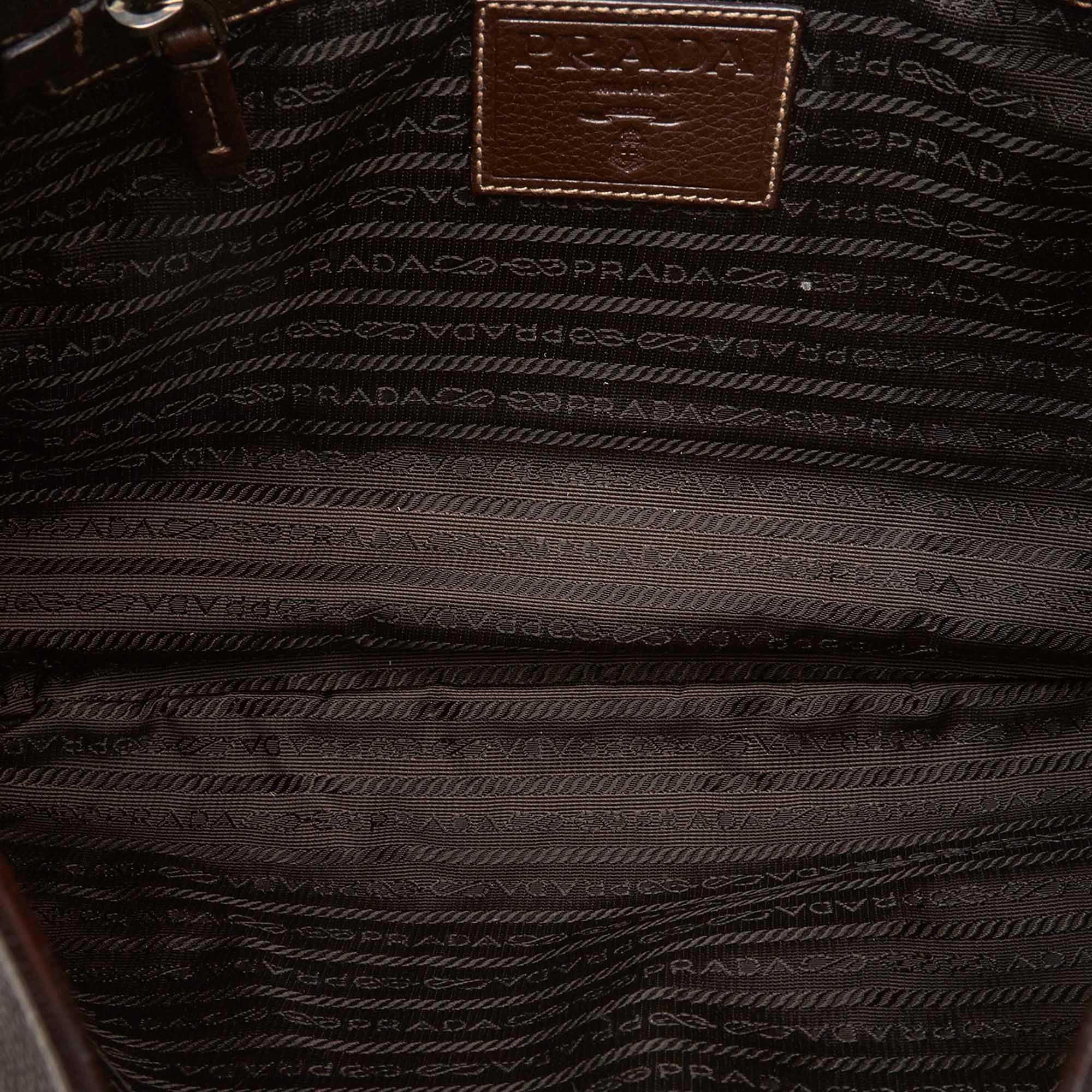 Women's Prada Black  Leather Vitello Daino Hobo Bag Italy For Sale