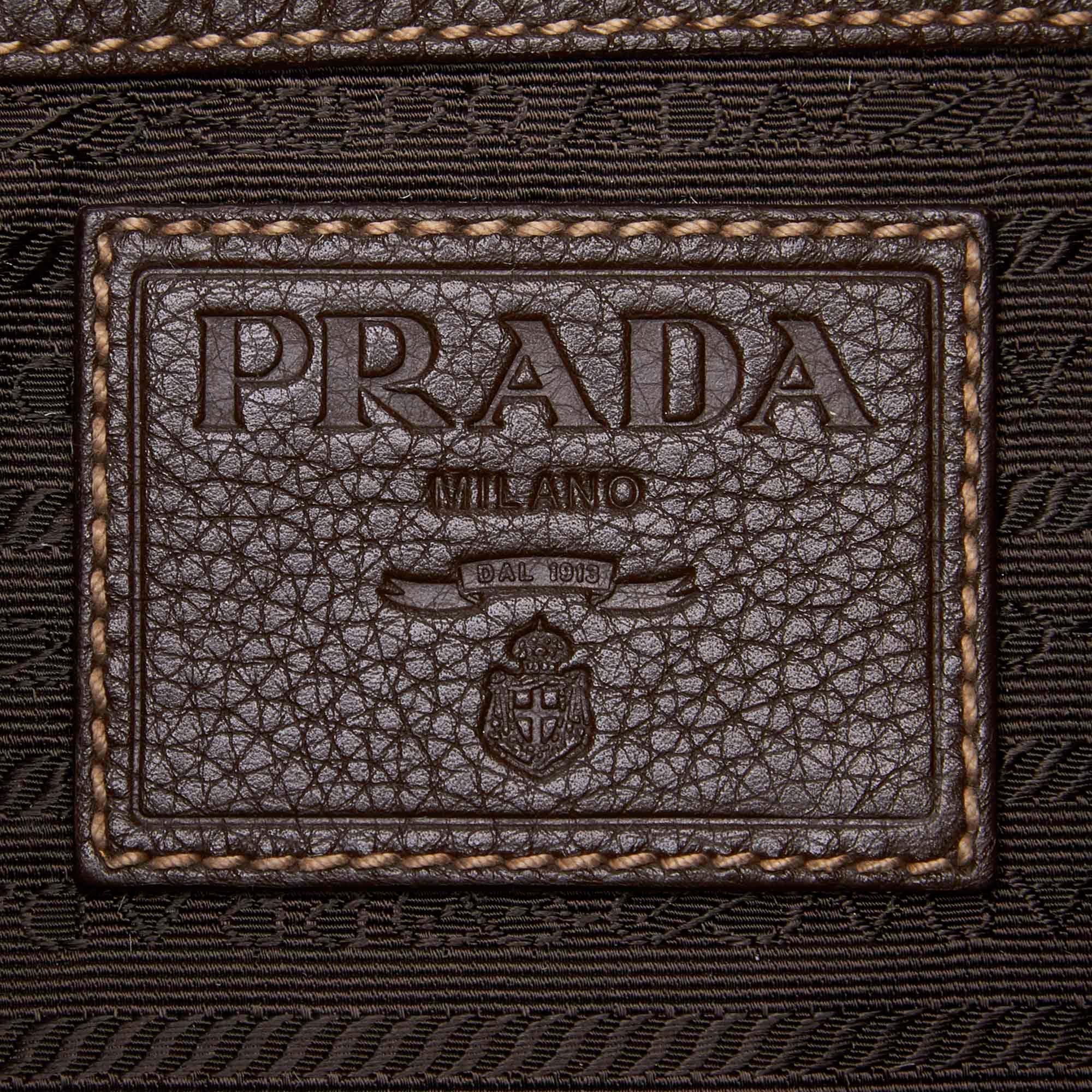 Prada Black  Leather Vitello Daino Hobo Bag Italy For Sale 1