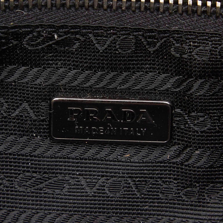 Prada Black Leather Vitello Drive Perforated Bowling Bag at 1stDibs