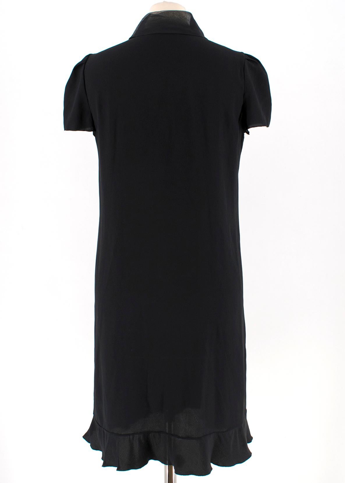 Prada Black Lightweight Crepe de Chine Shift Dress - Size US 0-2 In Good Condition In London, GB