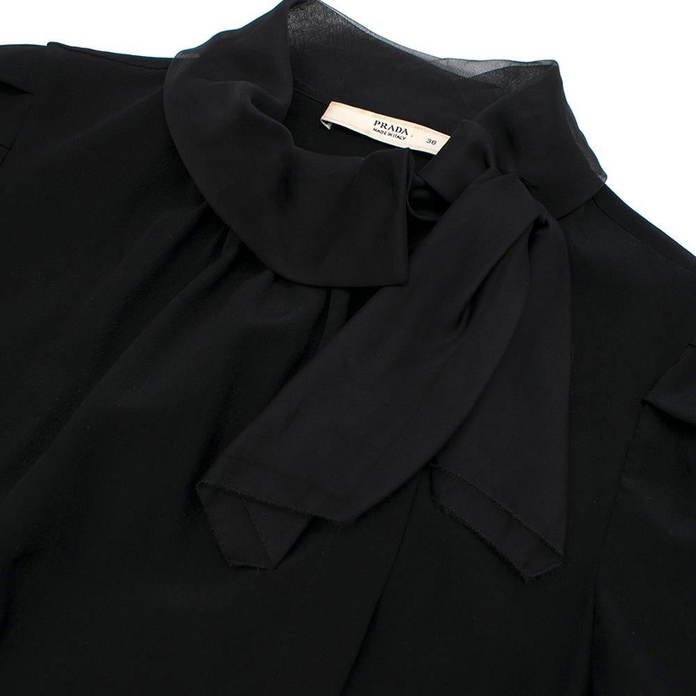 Prada Black Lightweight Crepe de Chine Shift Dress - Size US 0-2 2