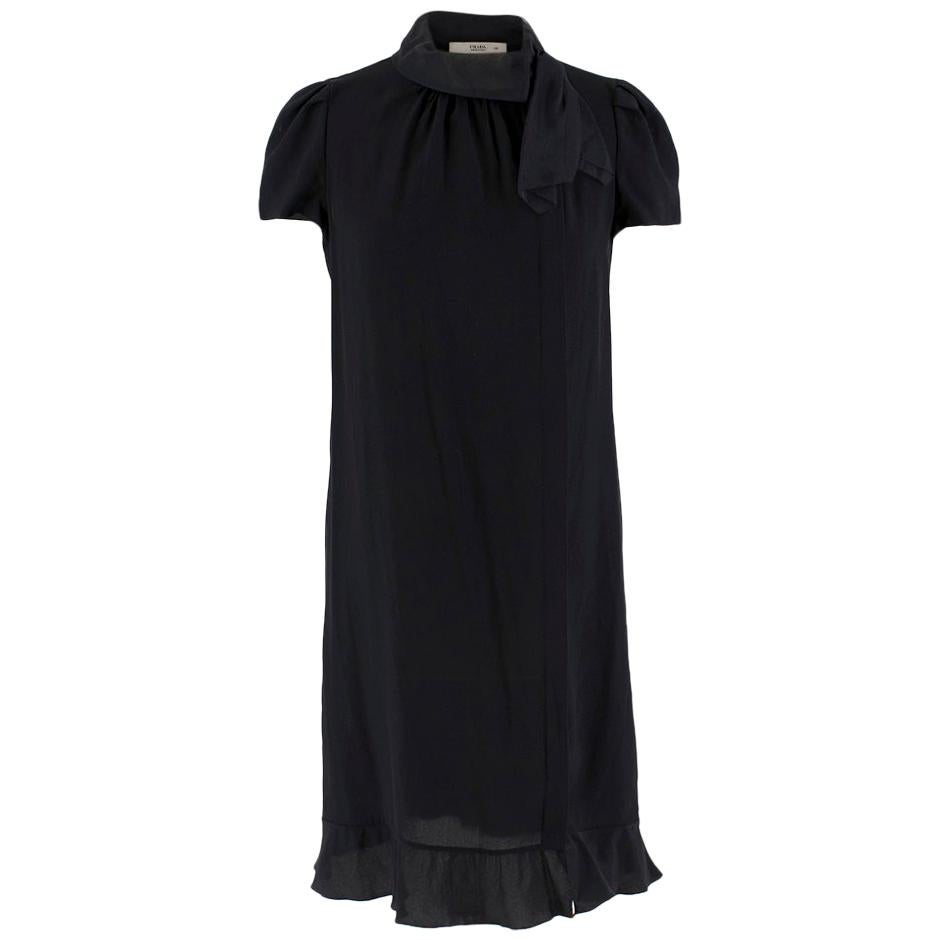 Prada Black Lightweight Crepe de Chine Shift Dress - Size US 0-2