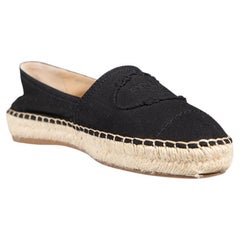 Prada Black Logo Detail Espadrilles Size IT 39