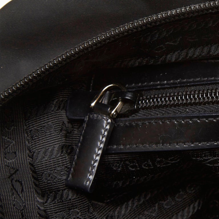 Prada Black Logo Nylon Handbag For Sale at 1stDibs