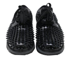 Prada Black Luna Rossa Studded Derby Leather Casual Us 9.5 Shoes PR-S0917P-0195