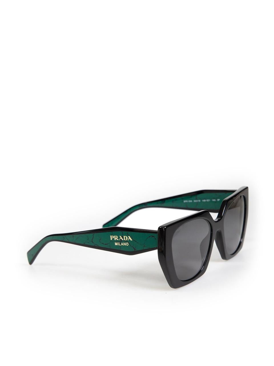 Prada Black Marble Pattern Square Sunglasses In New Condition For Sale In London, GB