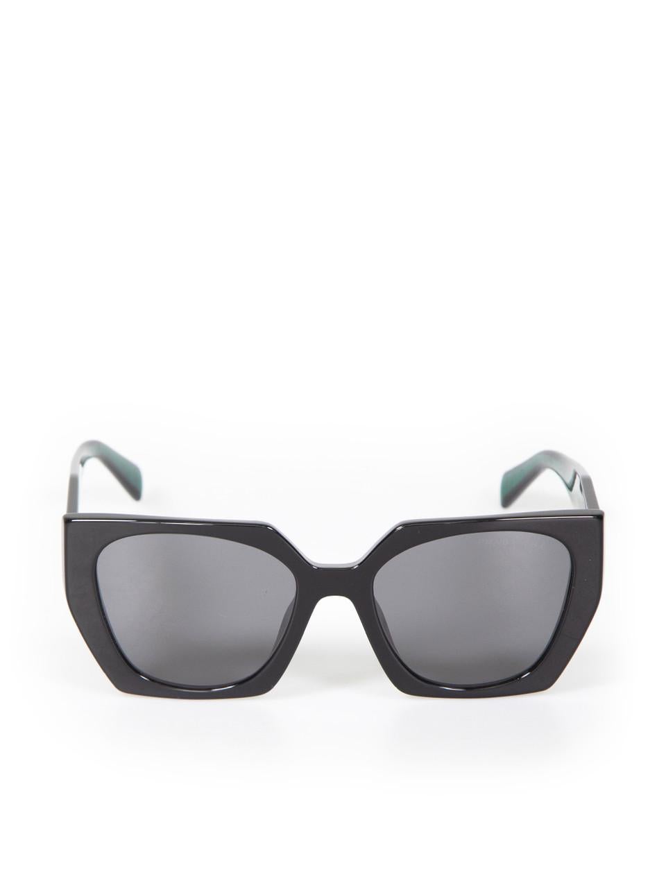 Prada Black Marble Pattern Square Sunglasses For Sale
